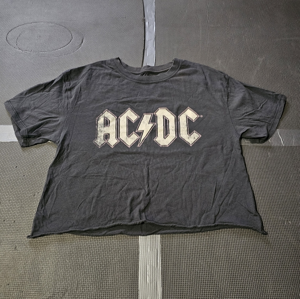 Grey Acdc Cropped Tee